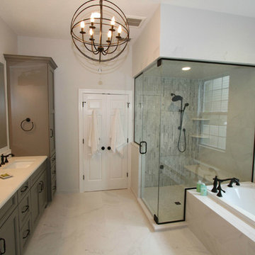 Elegant Master with Marble Tile and Steam Shower