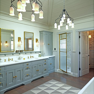 75 Beautiful Vinyl Floor Bathroom with Gray Cabinets Pictures & Ideas ...