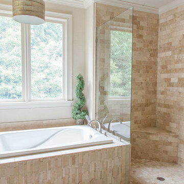 Elegant Natural Stone Bathroom Remodel