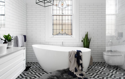 13 Bathrooms With Stunning Geometric Floor Tiles