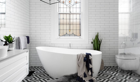 13 Bathrooms With Stunning Geometric Floor Tiles