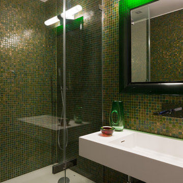 Emerald green bathroom