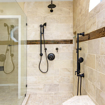 Escondido Master Bathroom Remodel with Hand Shower Columns