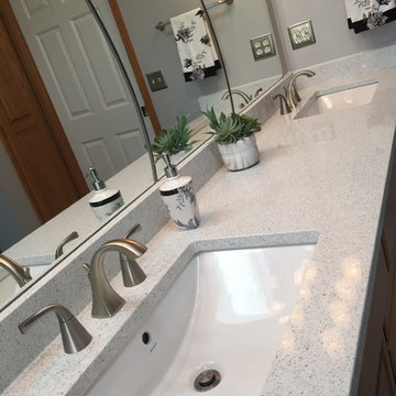 Expansive Gray Master Bathroom