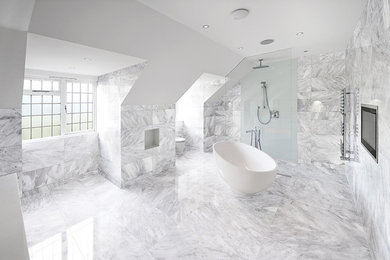 フィラデルフィアにあるトランジショナルスタイルのおしゃれな浴室の写真