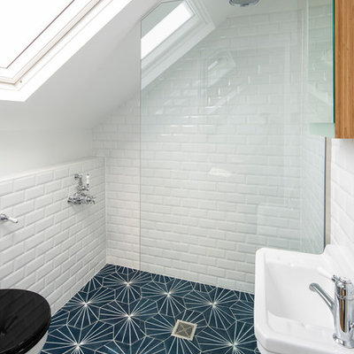 Bathroom - small victorian master bathroom idea in London
