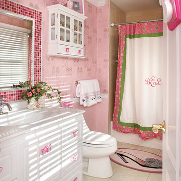 Turquoise And Hot Pink Bathroom | Houzz