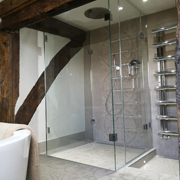 Farmhouse-inspired Bathroom Design by The Shower Lab