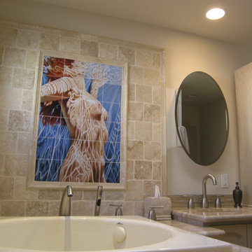 Female Nude Bathroom Tile Mural in Modern Bathroom Design