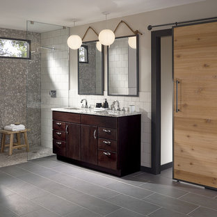 75+ Industrial Badezimmer mit Granit-Waschbecken/Waschtisch Ideen