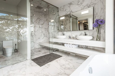 Bathroom - porcelain tile bathroom idea in Vancouver