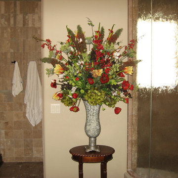 Floral accessories in Master Bath