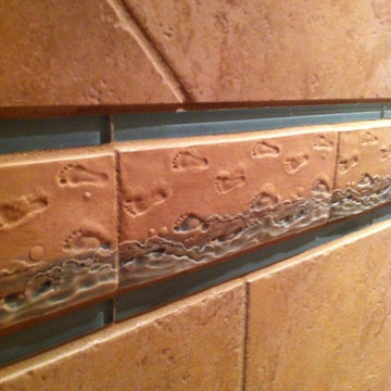 Footsteps in sand tile details
