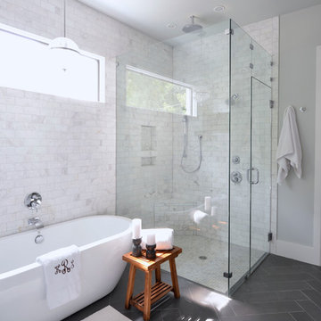 75 Freestanding Bathtub Ideas You Ll Love July 2022 Houzz - Small Bathroom With Freestanding Tub And Shower