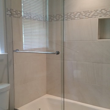Frame-less Sliding Glass Tub Door & Panel Enclosure