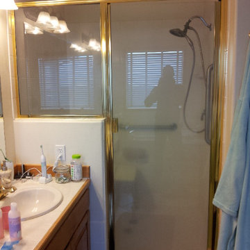 Framed Shower Door - Before Photo