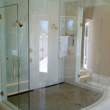 Frameless Bent Glass Shower Enclosure