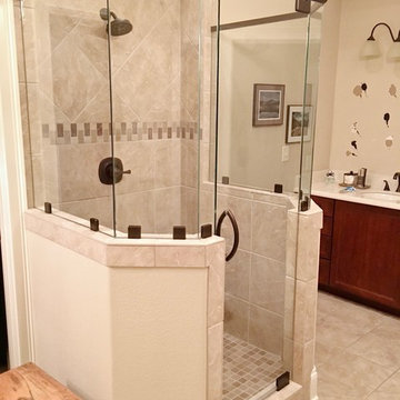 Frameless Shower Glass - Before and After