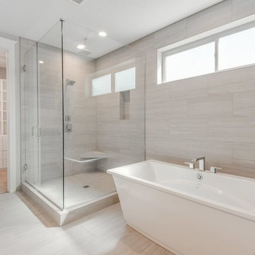 Free standing tub with Custom walk in shower