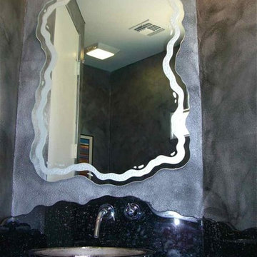 Freeflow Decorative Mirror with Etched, Carved Design