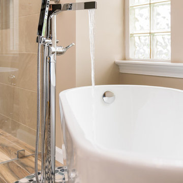 Freestanding Bath with Modern Faucet
