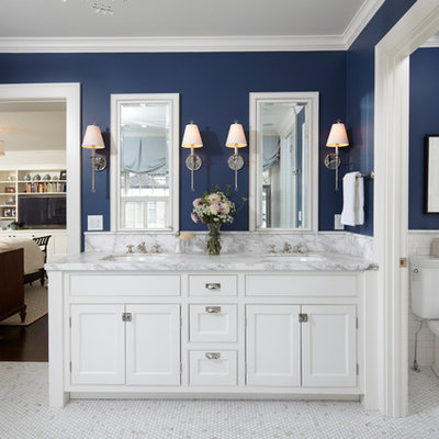 Bathroom - traditional bathroom idea in Minneapolis with marble countertops