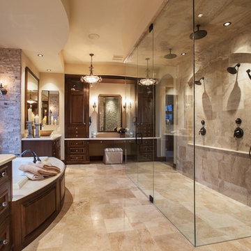 French Chateau - Curbless Double Shower