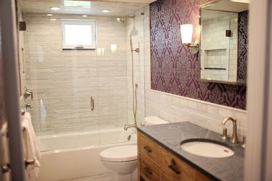 Inspiration for a transitional bathroom remodel in Other