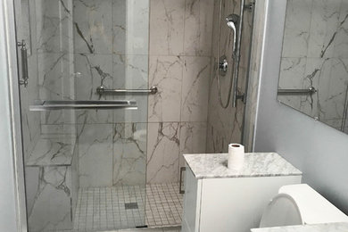 Photo of a contemporary bathroom in Chicago.