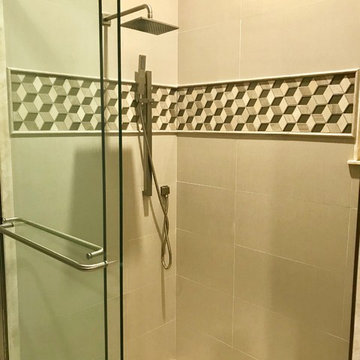 Full Shot of Guest Shower with 3D Accent