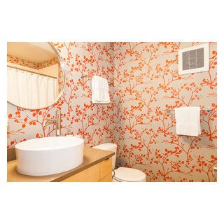 Fun Half Bath Wallpaper - Transitional - Bathroom - Seattle - by Urban ...