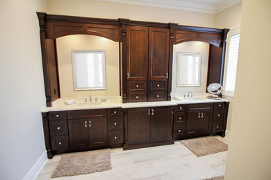 Inspiration for a large timeless master bathroom remodel in New York