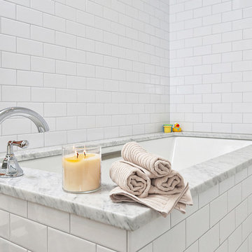 Garden Court, Philadelphia: Transitional Master Bathroom with Walk-In Shower