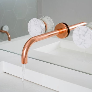 Contemporary Copper and Marble Basin Tap
