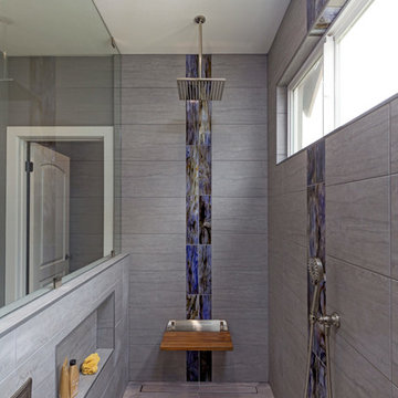 Gilroy Modern Master Bathroom with Blue Details