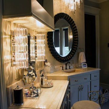 Glamours Bathroom with Built-in Vanity