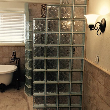 Glass block prefabricated shower kit Martinez California