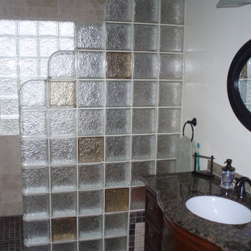 Glass block shower