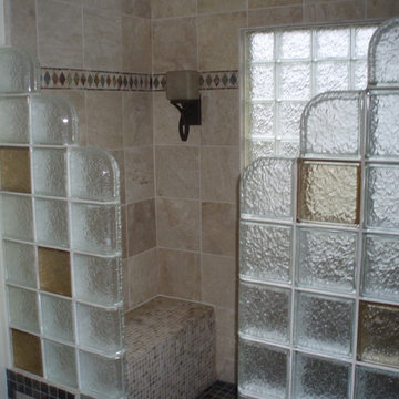 Glass block shower