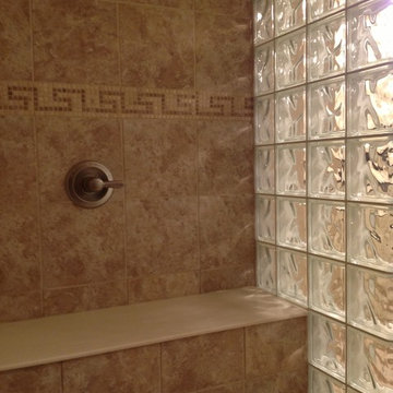 Glass block shower wall Dublin Ohio