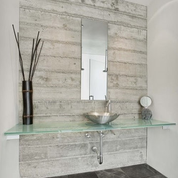 Glass Counter Top in Bathroom
