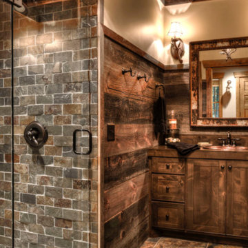 Rustic Mountain Cabin Bathroom Ideas, Log Cabin Bathroom Decorating Ideas
