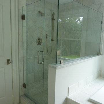 Glass Shower Enclosure with Pony Wall and Left Hinge