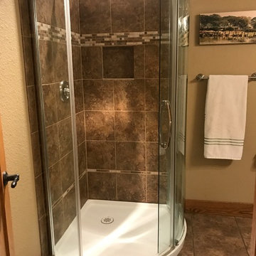 Glass Shower Surround and Beautiful Tile
