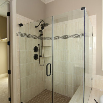 Glass Shower with Bench Seat