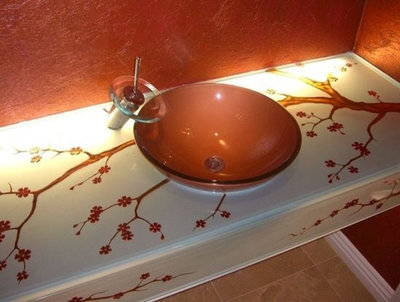 Asian Bathroom by Sans Soucie Art Glass