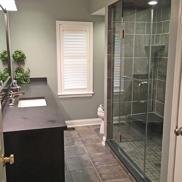 Glass Walk-In Shower and Vanity