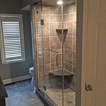 Glass Walk-In Shower and Vanity