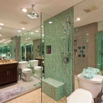 Glass-Walled Shower