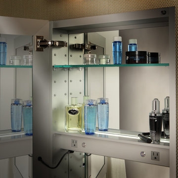 GlassCrafters' Frameless Beveled Medicine Cabinet Electric Option